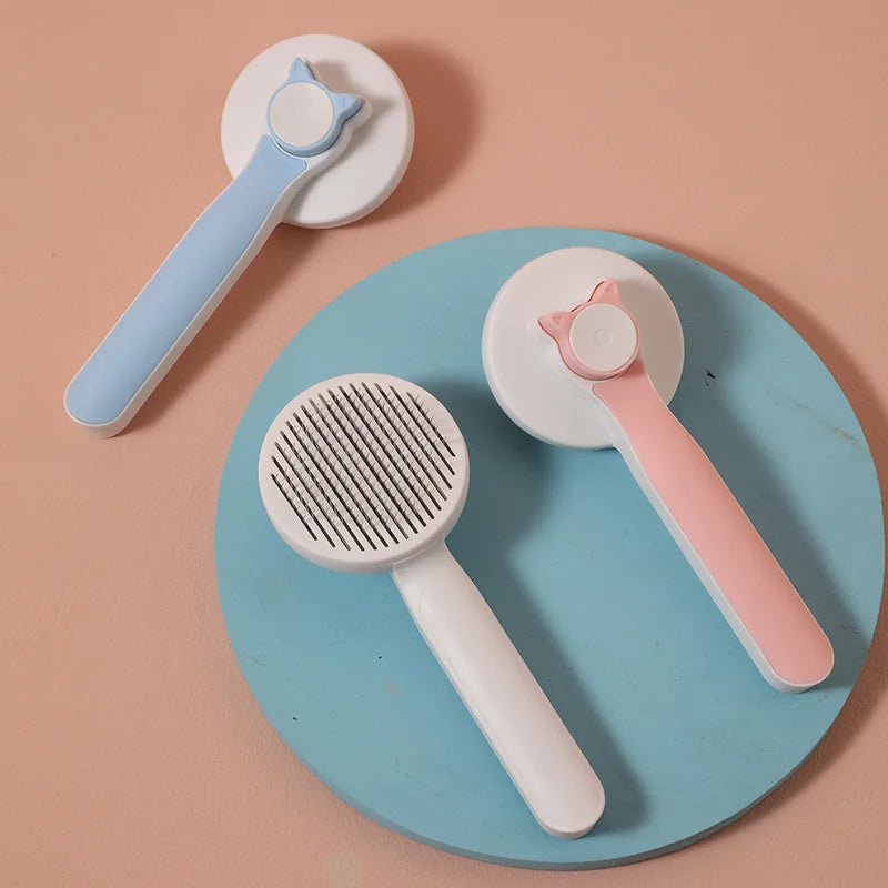 Self Cleaning Slicker Brush for Dog and Cat Removes Undercoat Tangled Hair Massages Particle Pet Comb Improves Circulation