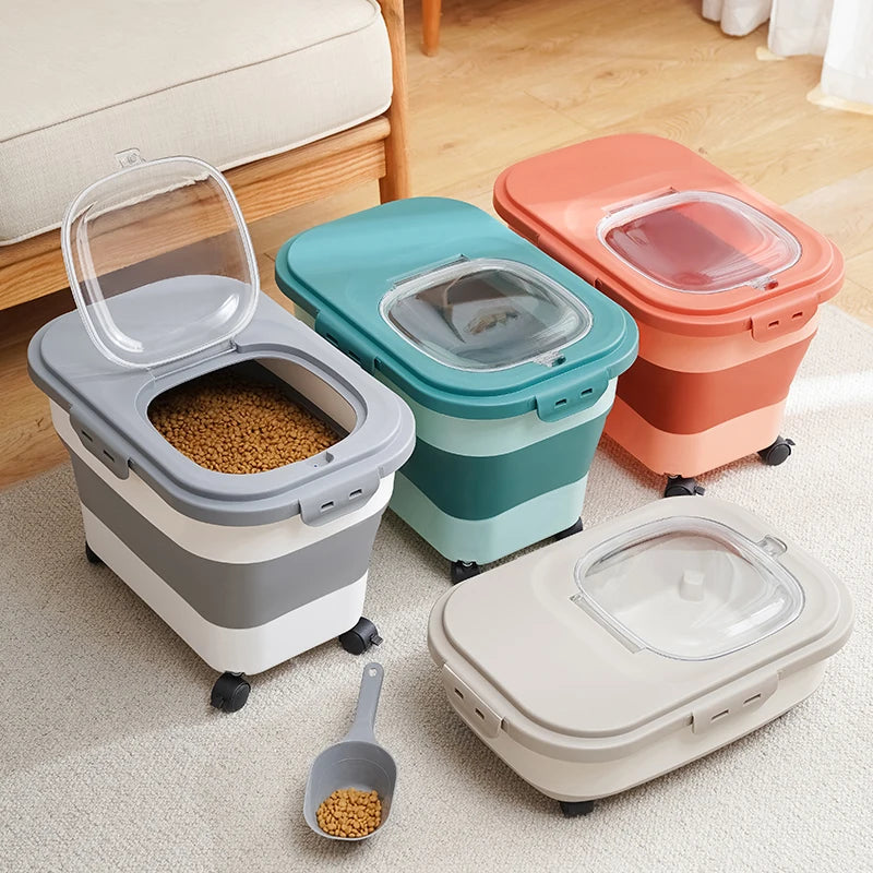 NorthPaw Airtight Pet Food Storage Container – Collapsible Kibble Bin