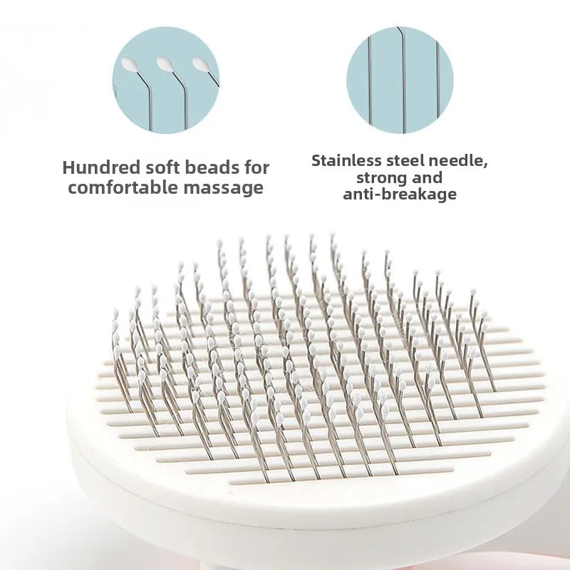 Self Cleaning Slicker Brush for Dog and Cat Removes Undercoat Tangled Hair Massages Particle Pet Comb Improves Circulation